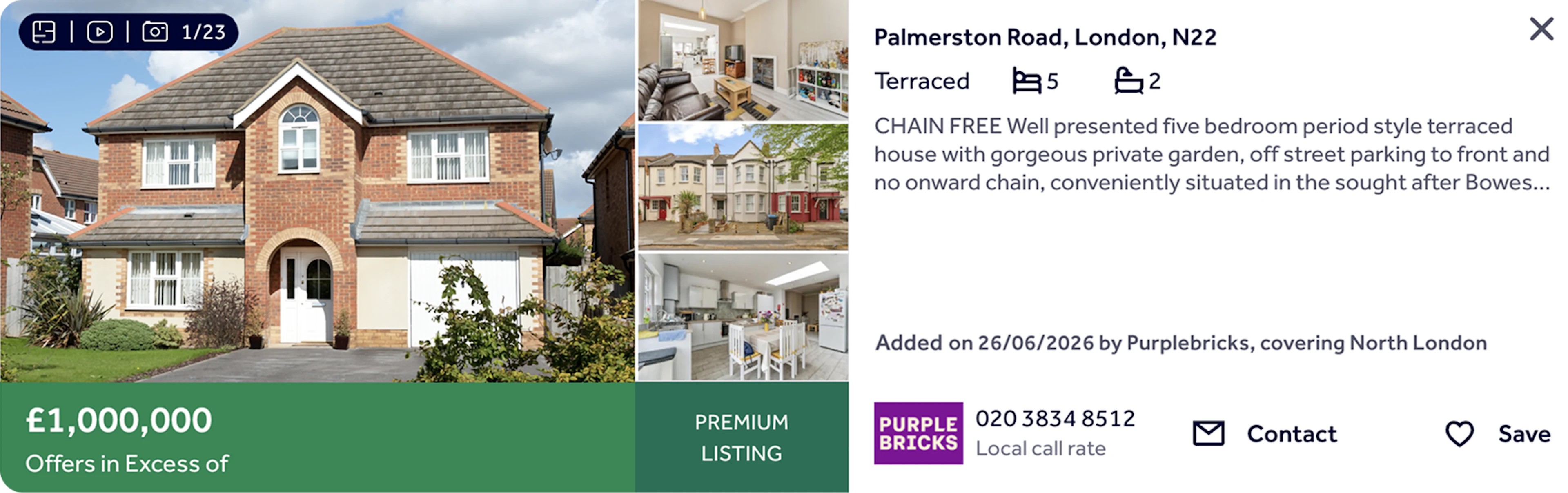 Rightmove featured listing example
